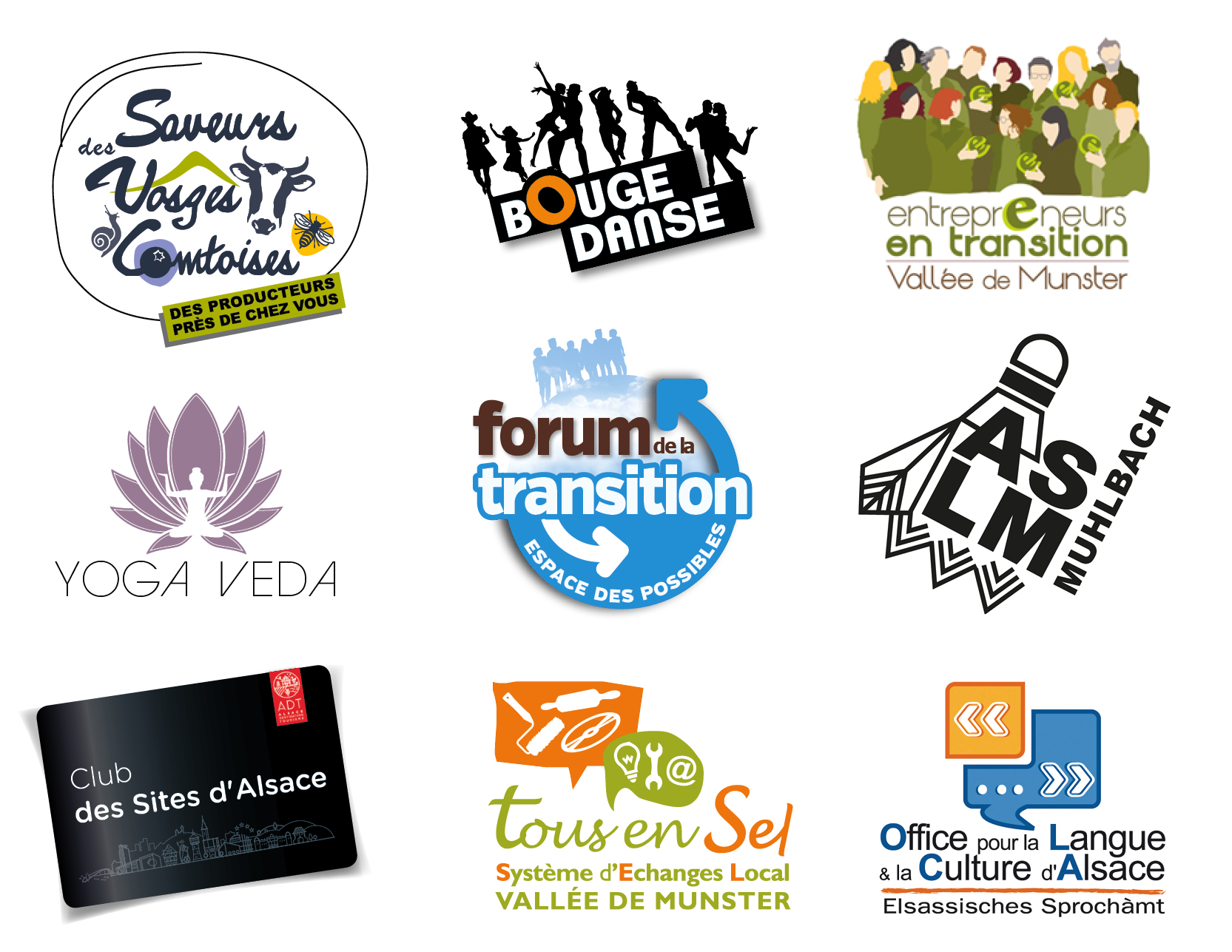 logos associations, réseaux, groupement